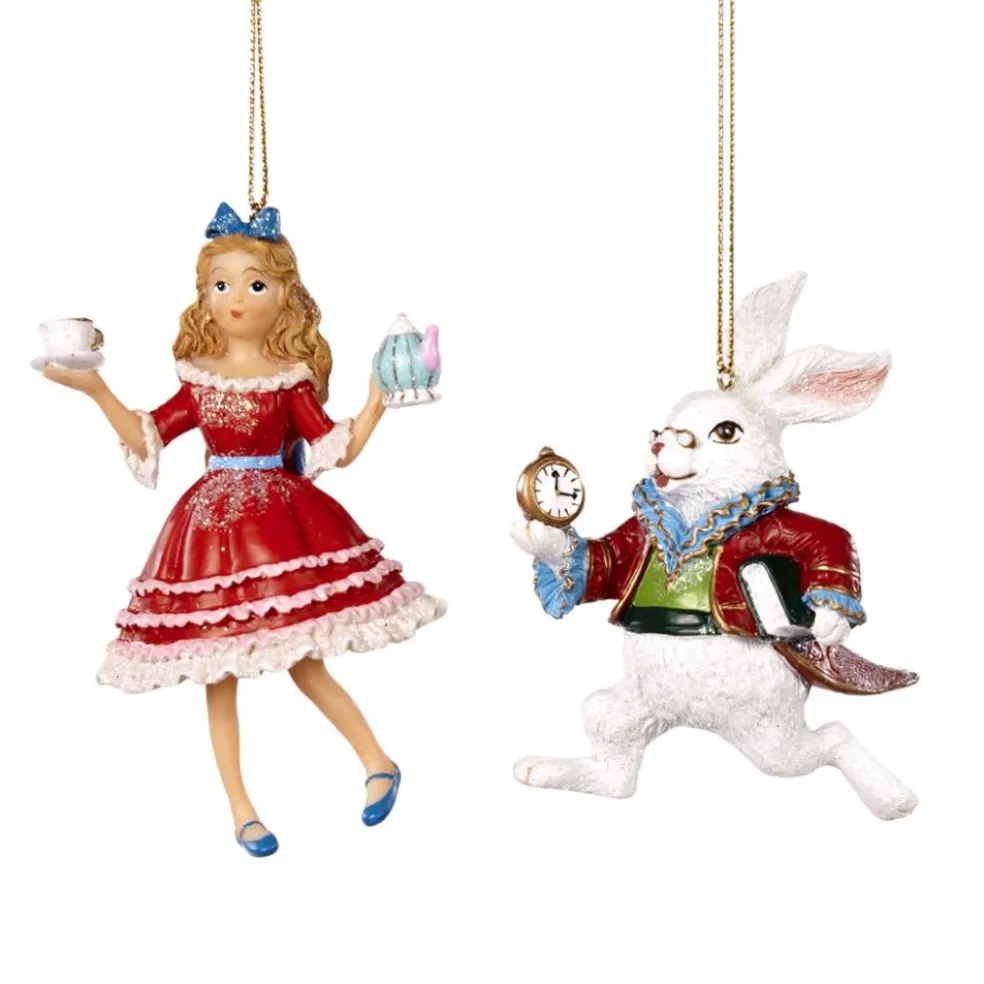 Goodwill Christmas Tree*Alice In Wonderland And Too Late Rabbit Ornament 2 Assorted Tr 27510