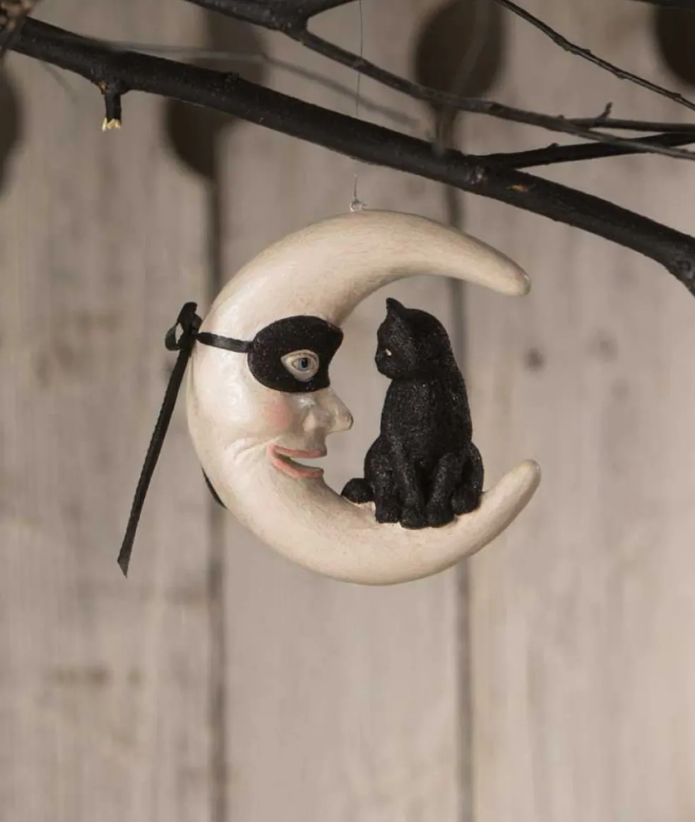 Bethany Lowe Halloween* Td0051 - Hallow's Eve Cat On Moon Ornament