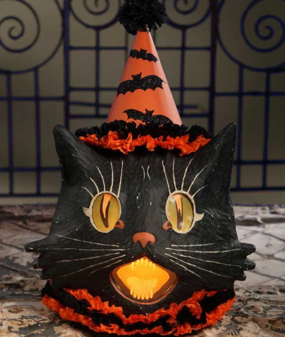 Bethany Lowe Halloween* Tj4216 Sassy Cat Lantern Large
