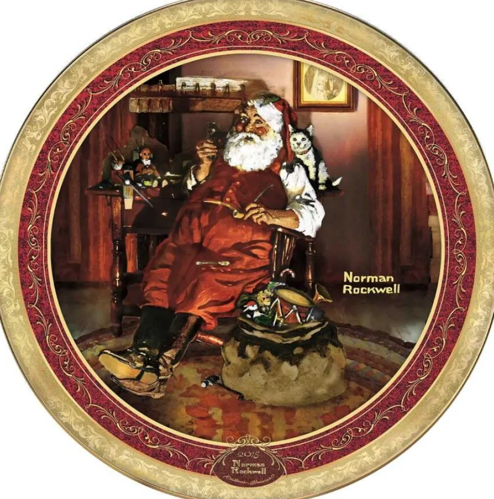 North Pole Tableware*Bradford Exchange Norman Rockwell When Winter Comes 0106691016