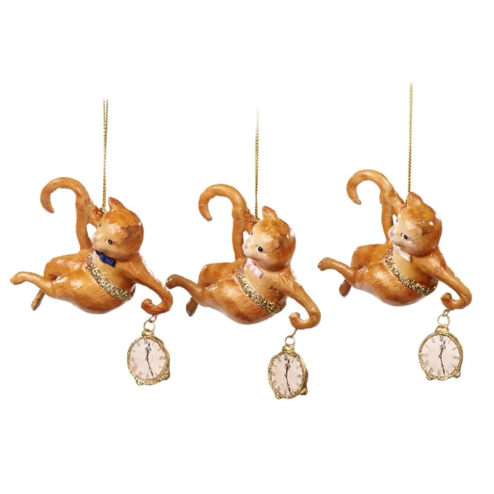 Goodwill Christmas Tree*Cheshire Cat Ornament With Clock 3 Assorted B 96410