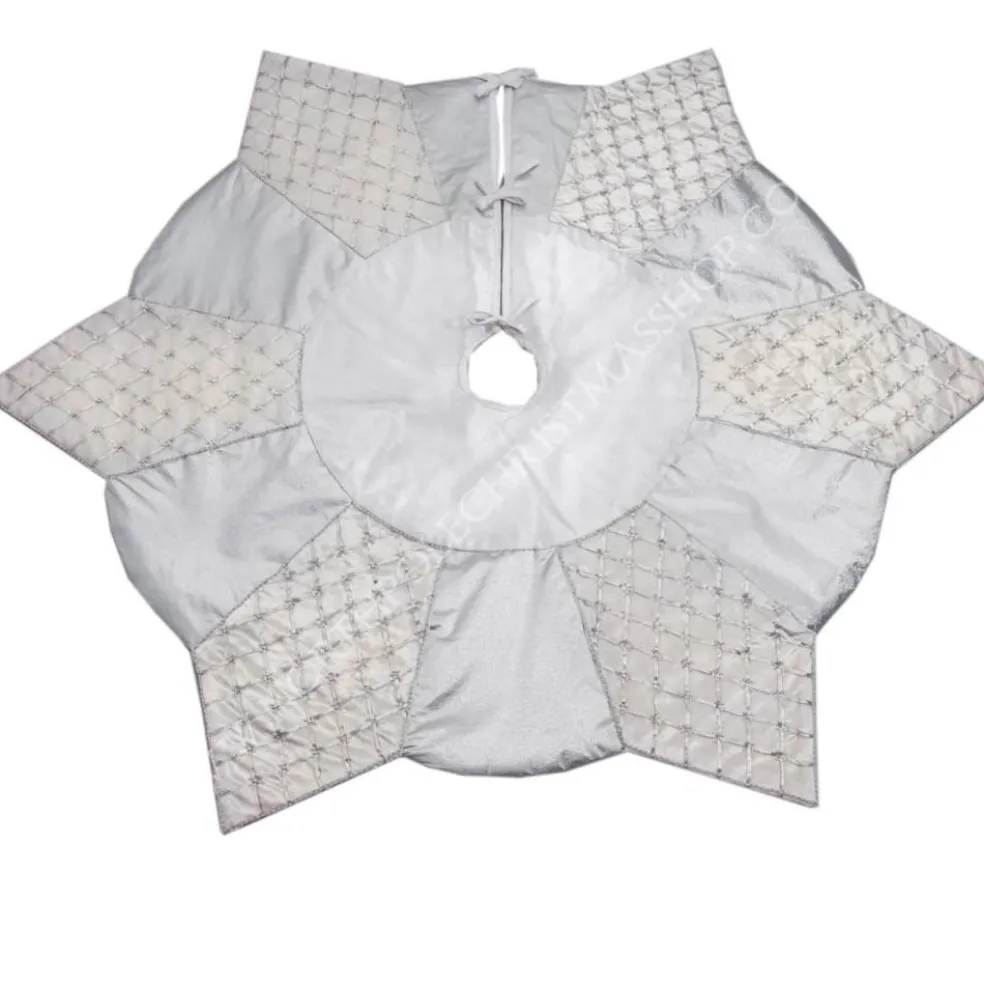 Infingo Home Decors*Christmas Tree Skirt Criss/Cross Silver O 1,40 Cm