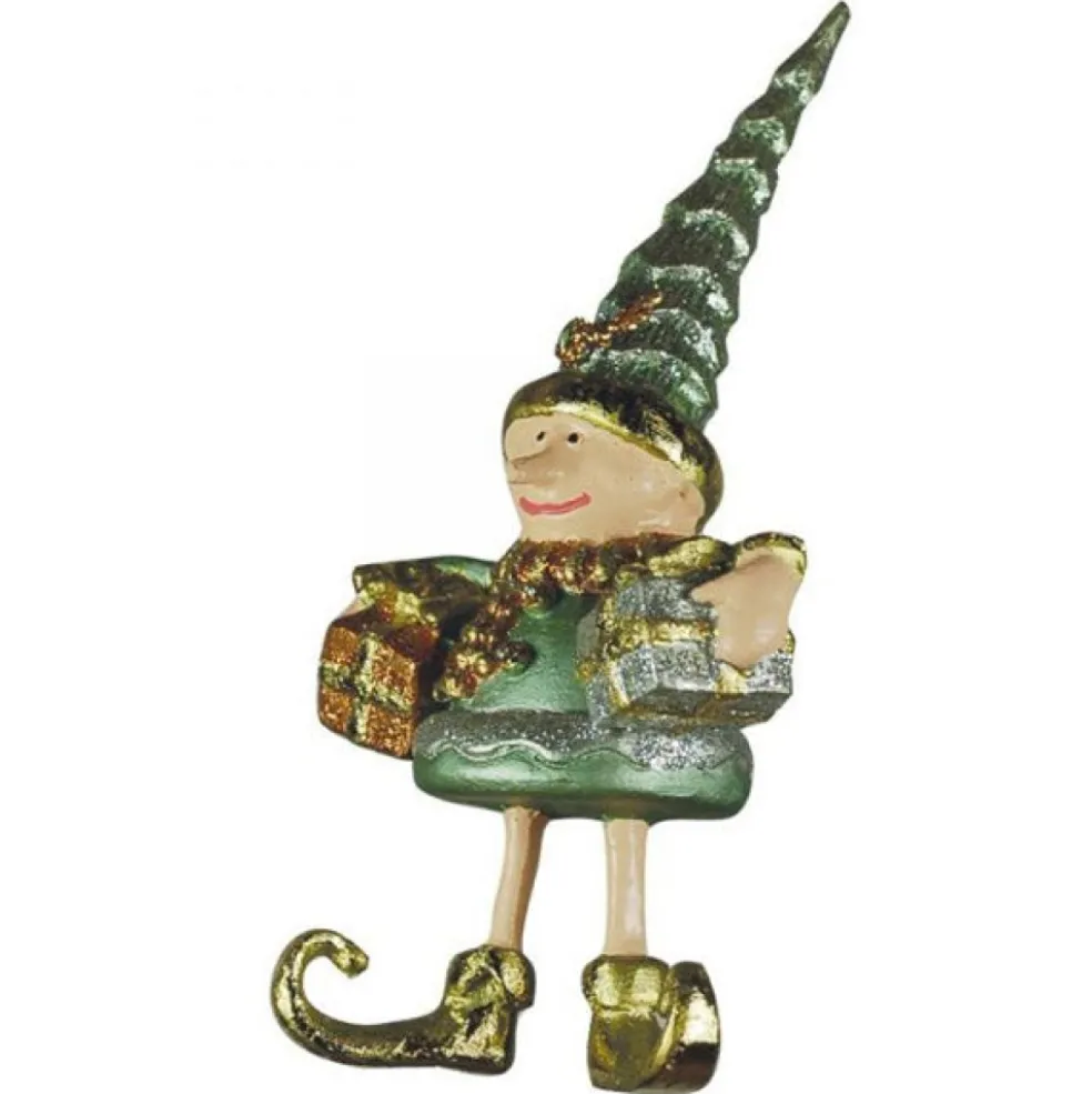 North Pole Christmas Tree*Elf With Two Gifts