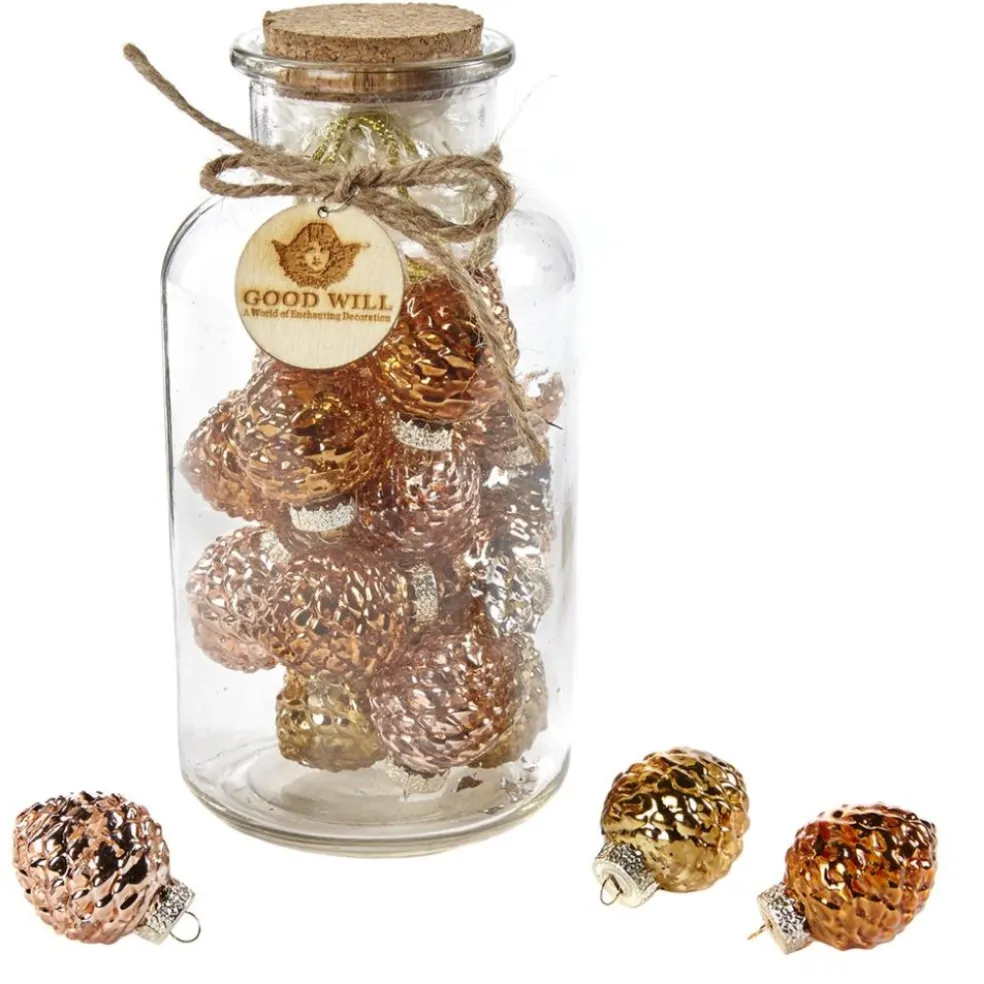 Goodwill Christmas Tree*Glass Pinecone Ornament In Bottle Mc 18135