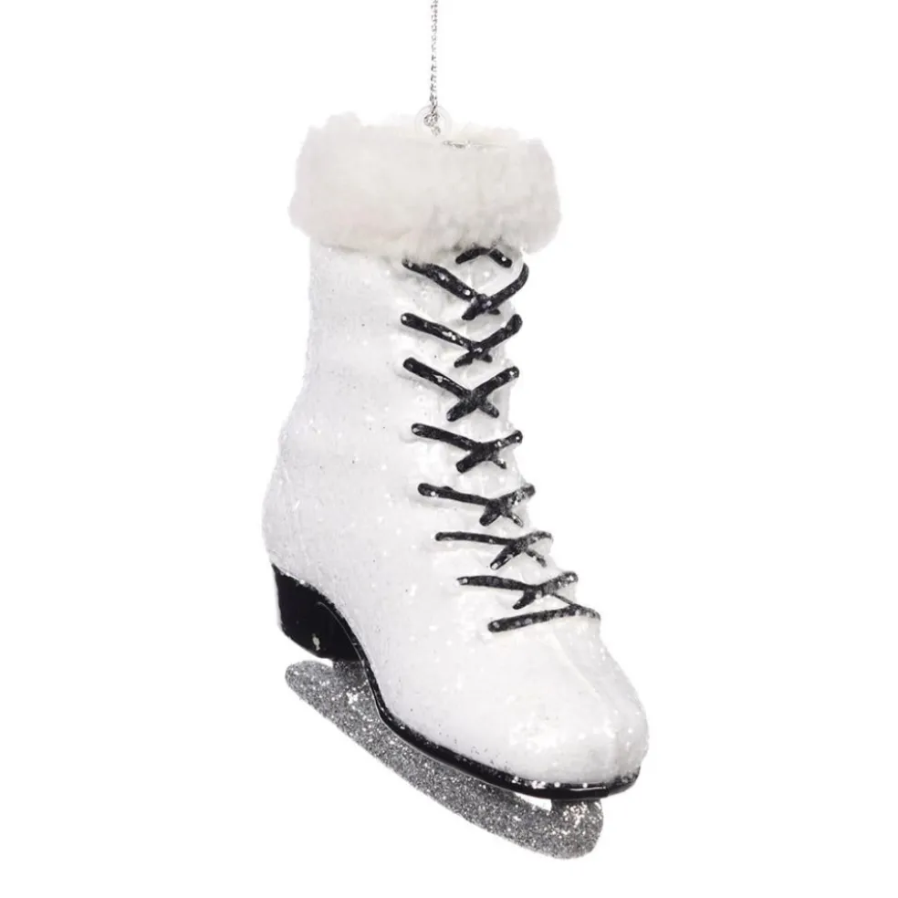 Goodwill Christmas Tree*Glitter Furry Ice Skate Ornament Pl 52063