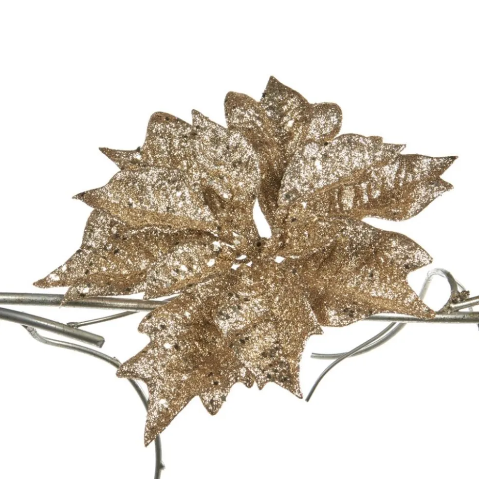 Goodwill Christmas Tree*Glitter Poinsettia On Clip A 56225