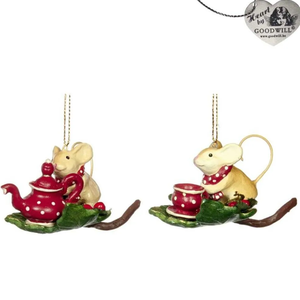 Goodwill Christmas Tree*Goodill Belgium 2020 B 93154 Woodland Tea Party Baby Mouse On Leaf 2 Assorted