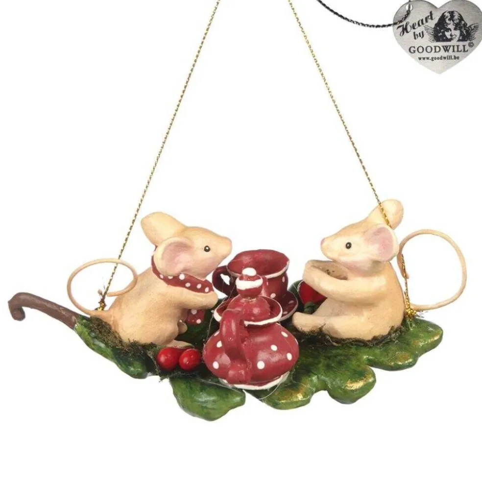Goodwill Christmas Tree*Goodill Belgium 2020 B 93156 Woodland Tea Party Mice On Leaf