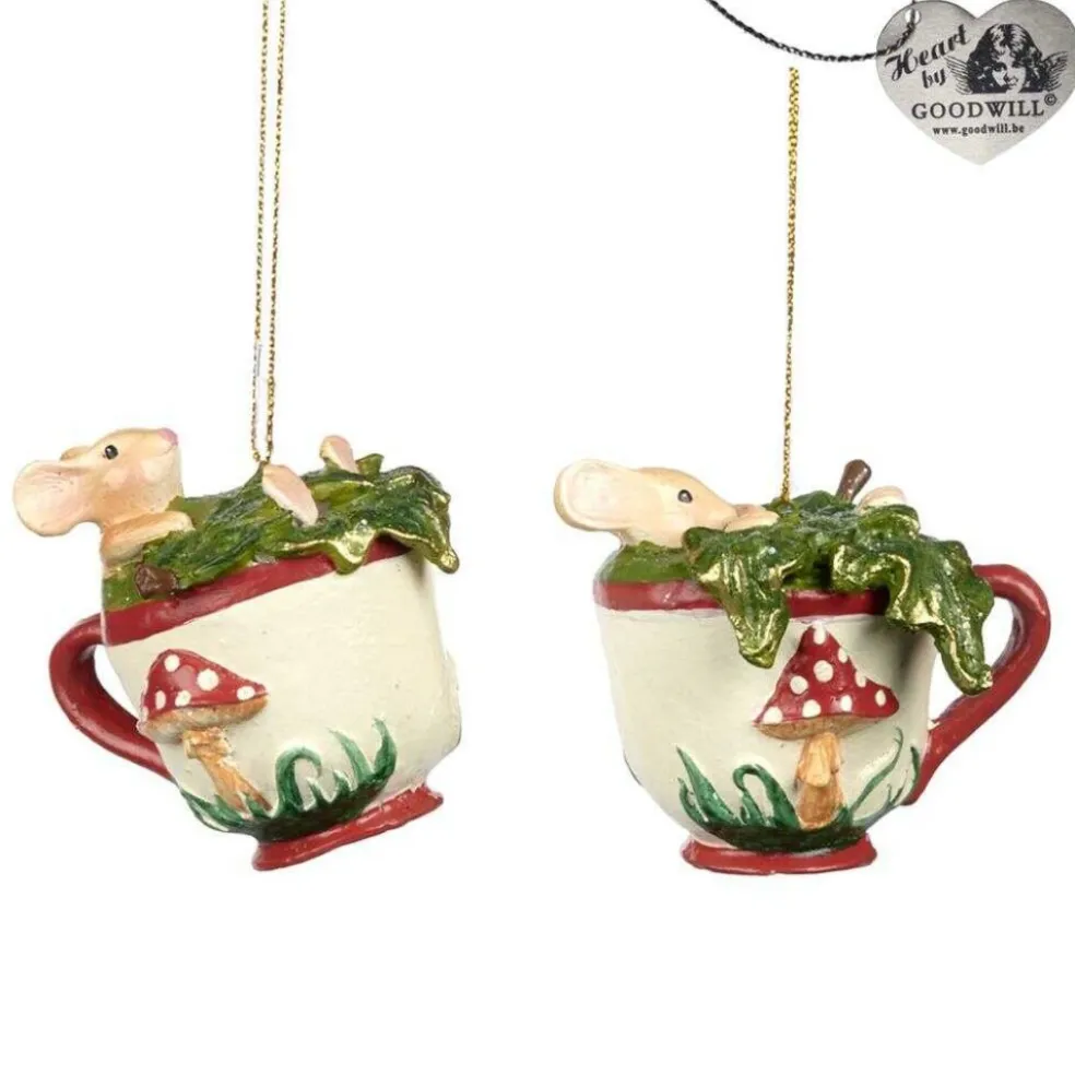Goodwill Christmas Tree*Goodill Belgium 2020 B 93150 Woodland Tea Party Mouse In Cup 2 Assorted