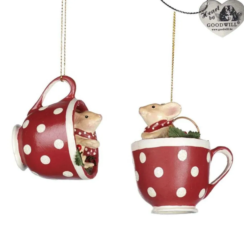 Goodwill Christmas Tree*Goodill Belgium 2020 B 93151 Woodland Tea Party Mouse In Dotted Cup 2 Assorted