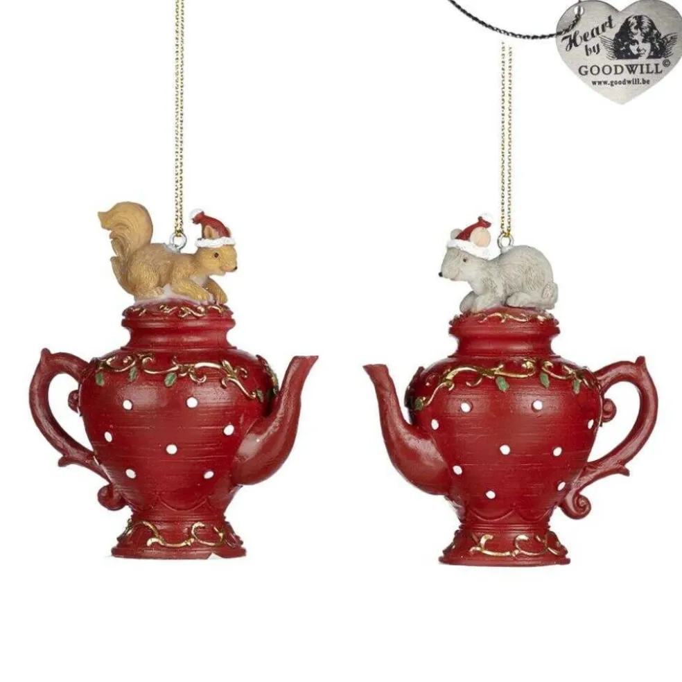 Goodwill Christmas Tree*Goodill Belgium 2020 Mc 35003 Xmas Mouse Squirrel On Teapot 2 Assorted