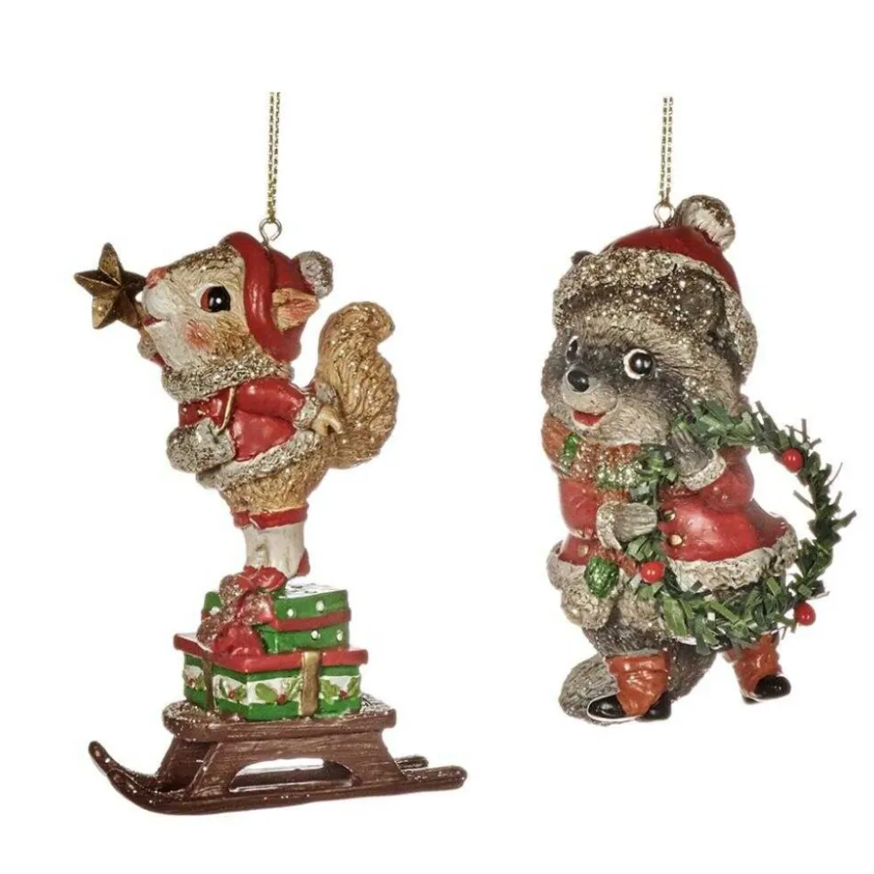 Goodwill Christmas Tree*Goodill Belgium 2020 Tr 25249 Glittered Xmas Squirrel Raccoon 2 Assorted