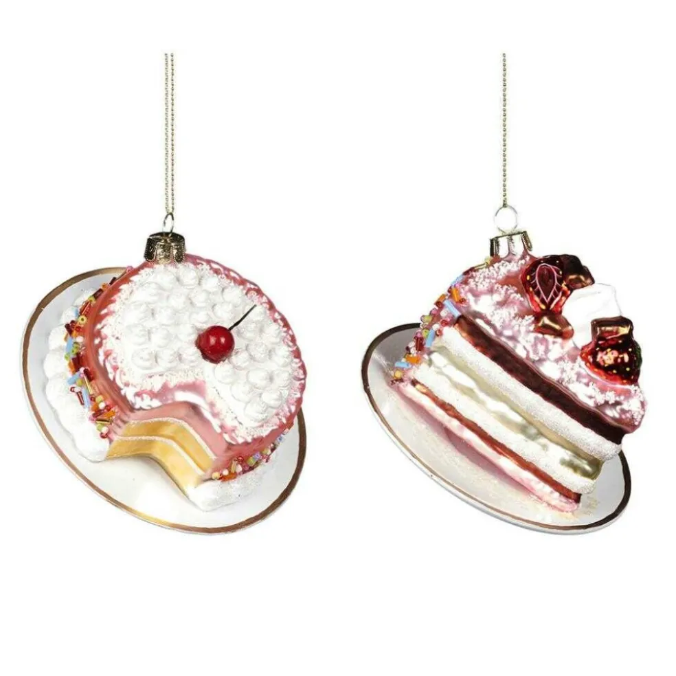 Goodwill Christmas Tree*Goodill Belgium 2020 Ya 92227 Glass Cake Pie On Plate Ornament 2 Assorted