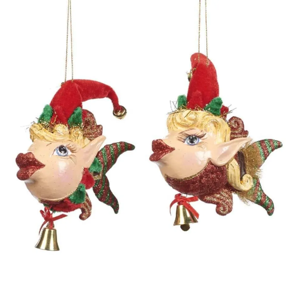 Goodwill Christmas Tree* Belgium B 92352 Xmas Elves Fish 2 Assorted Ornaments