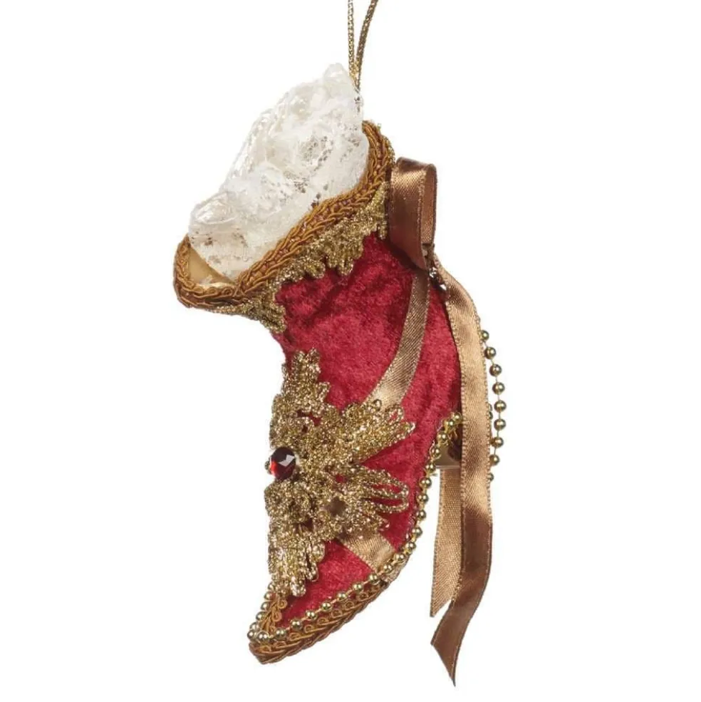 Goodwill Christmas Tree* Belgium Br 37148 Fabric Victorian Boot Ornament