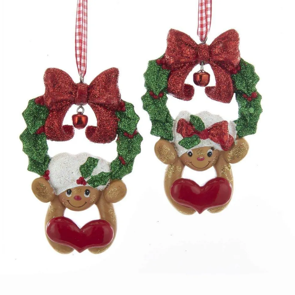 Kurt Adler Christmas Tree*H5525 Kurt S. Adler Gingerbread Boy & Girl Wreath 2 Assorted