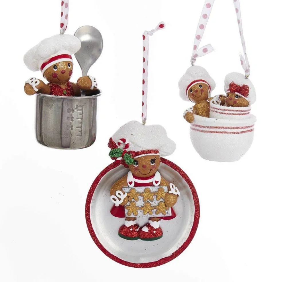 Kurt Adler Gingerbread*H5145 Kurt S. Adler Gingerbread Ornament 3 Assorted In Cup