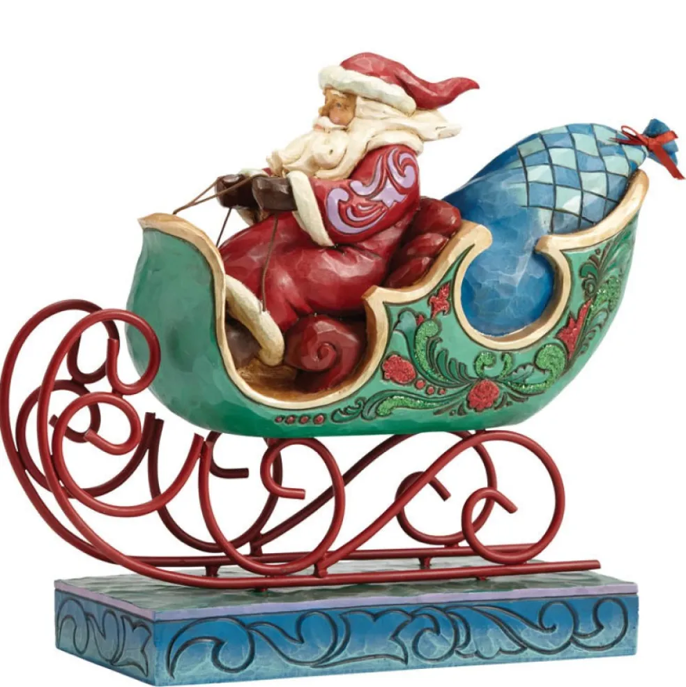 Jim Shore Santa Claus* 4053675 Enjoy The Ride (Winter Wonderland Santa In Sleigh) Heartwood Creek