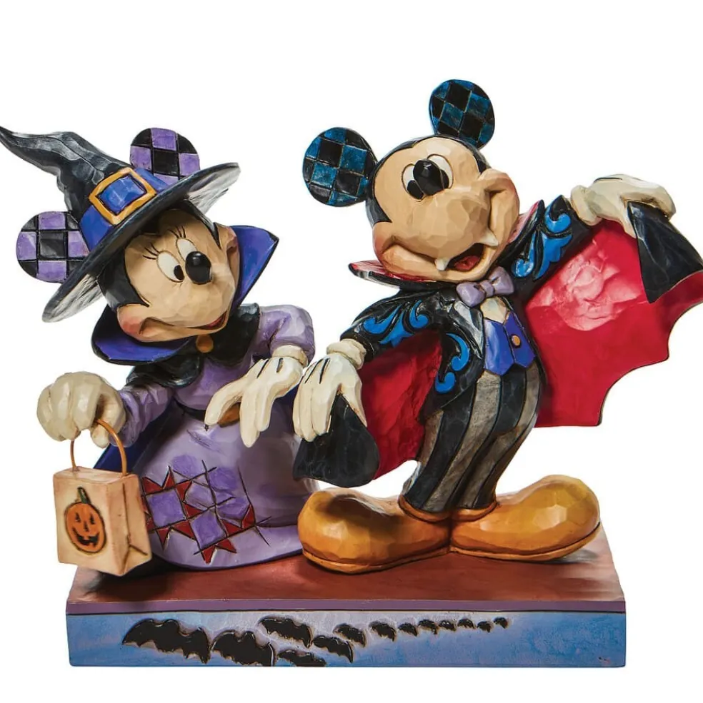 Jim Shore Halloween* 6008989 Terrifying Trick-Or-Treaters - Mickey And Minnie As A Vampire