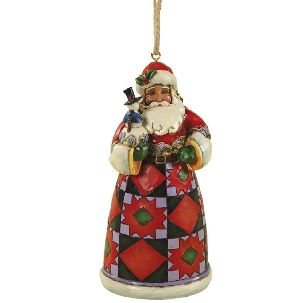 Jim Shore Christmas Tree* Santa With Toy Bag & Snowman Hanging Ornament 4027726
