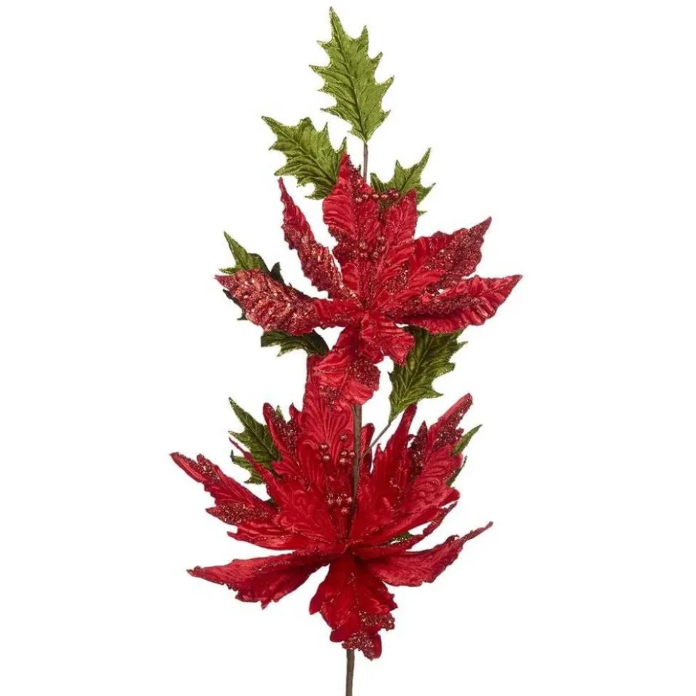Katherine Collection Home Decors*Katherine's Collection Double Brillant Poinsettia Stem Kc J 11-911548