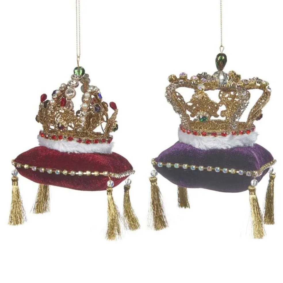 Katherine Collection Christmas Tree*Katherine's Collection Metal Crown Pillow Ornament 2 Assorted Kc Mo 20-920604