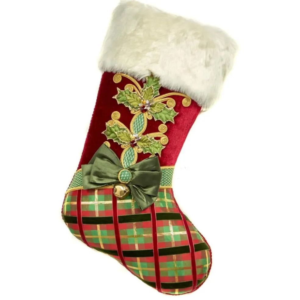 Katherine Collection Home Decors*Katherine's Collection Paper Mache Stocking Burgundy Kc 28-728565
