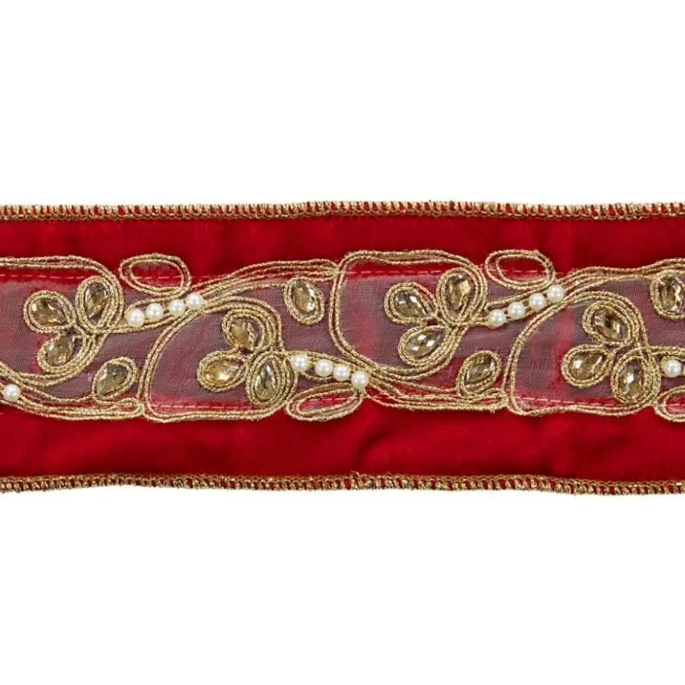 Katherine Collection Fabric*Katherine's Collection Velvet Holiday Jewel Ribbon Red L05-805386 L05-805386