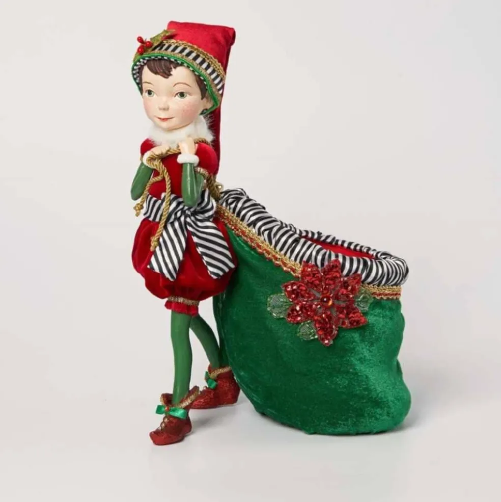 Katherine Collection Elves*Kc 28-128276 Katherine's Collection Merry Bright Elf With Bag