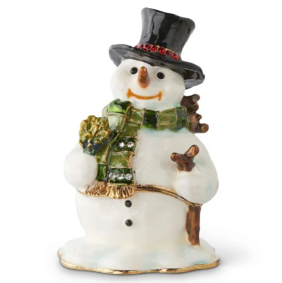 KKInteriors Home Decors*K&K Interiors 53165A - Snowman Hinged Jewelry Box