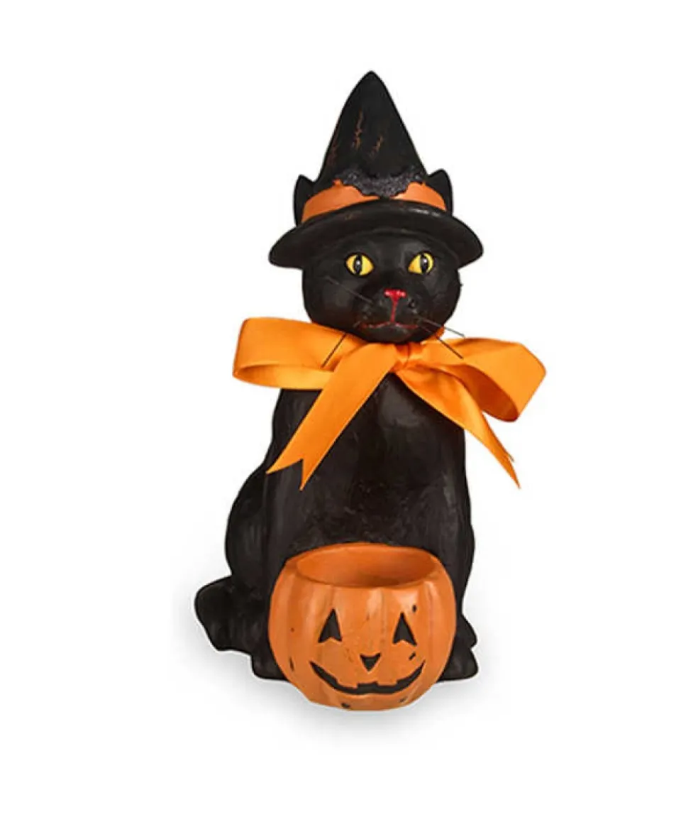 Bethany Lowe Halloween*Kl7551 Black Cat Votive Holder