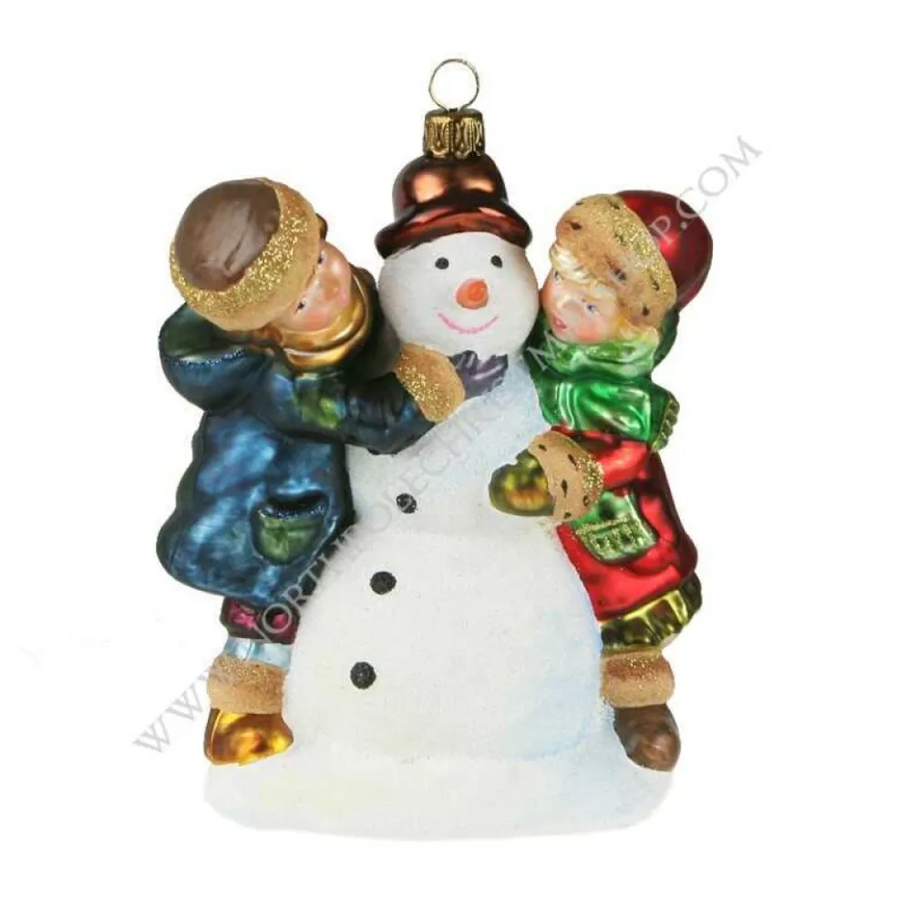 Komozja Famiily Glass Baubles*Komozja Family Mostowski Children With Snowman