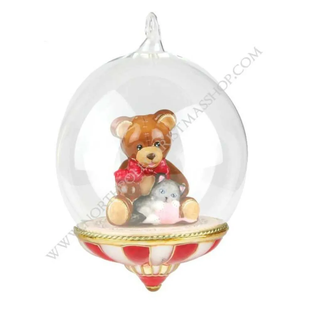 Komozja Famiily Glass Baubles*Komozja Family Mostowski Globe With Teddy And Cat