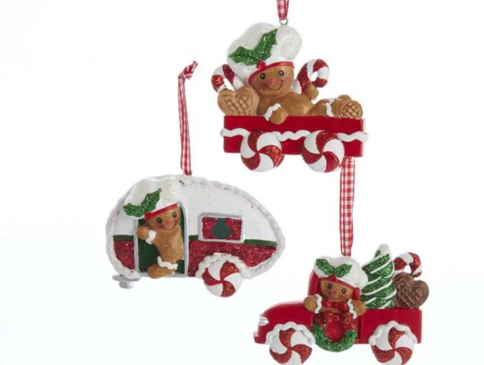 Kurt Adler Christmas Tree* H5552 Gingerbread Wagon Rv Pickup Truck3 Assorted