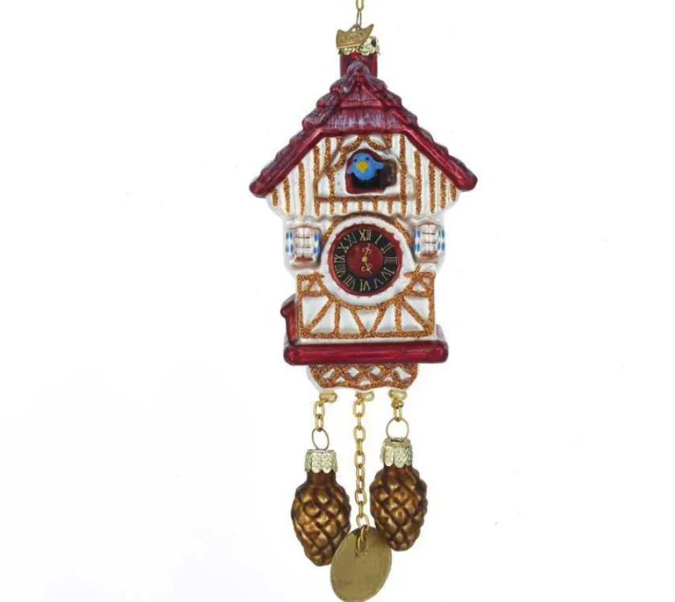 Kurt Adler Christmas Tree* Nb1374 Noble Gems Glass Cuckoo Clock Ornament