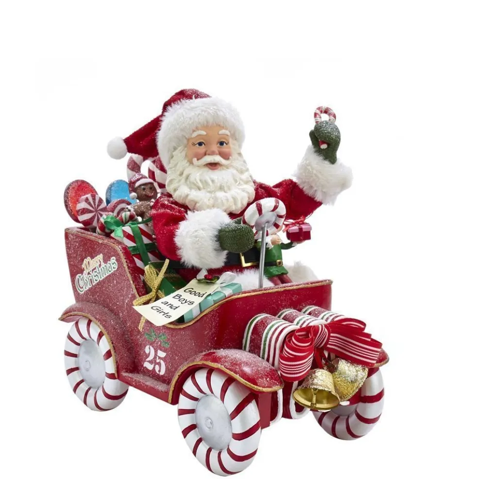 Kurt Adler Santa Claus* Nyc Fa0105 Fabriche Musical Santa In Candy Car