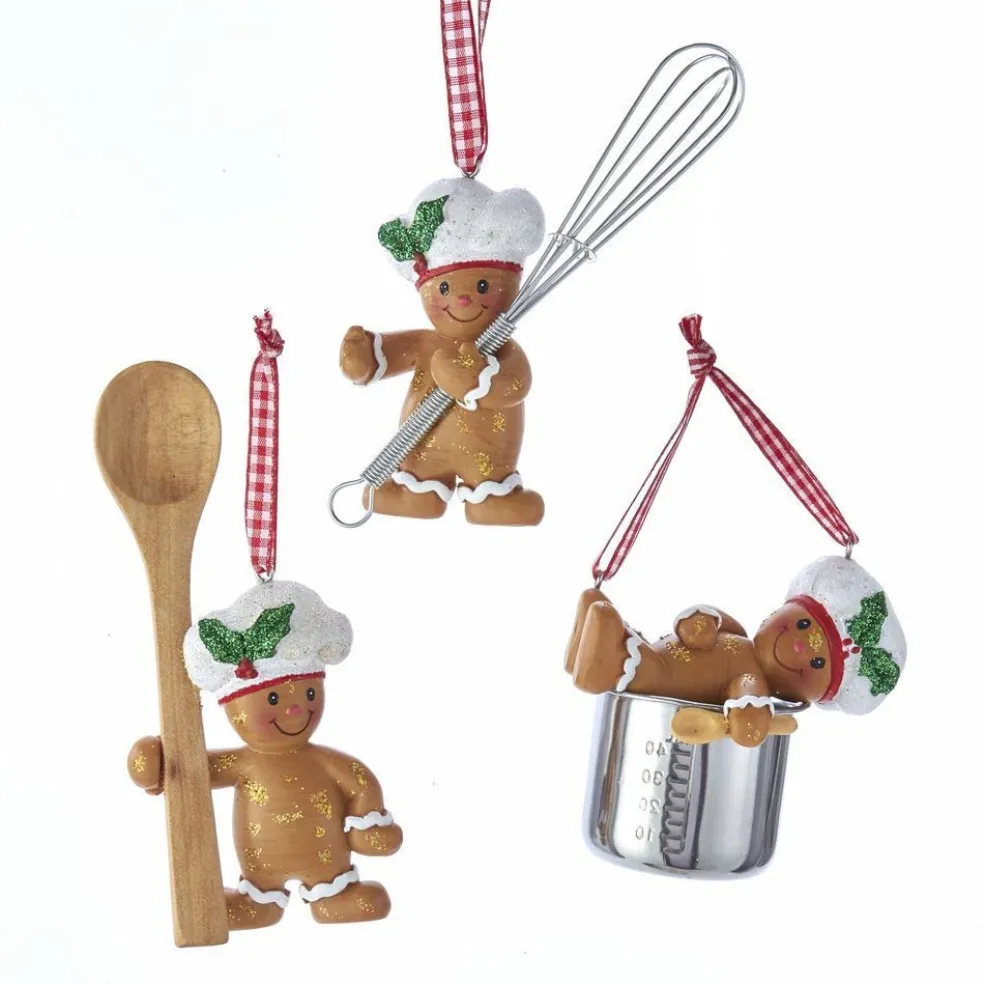 Kurt Adler Christmas Tree* Nyc H5548 Gingerbread Boy Utensil Ornaments, 3 Assorted