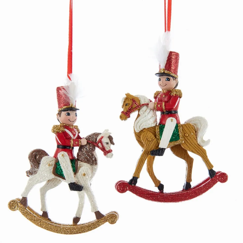 Kurt Adler Christmas Tree*Kurt S. Adler Nyc C7996 Toy Soldier On Rocking Horse 2 Assorted