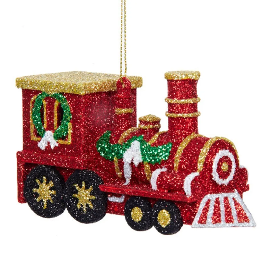 Kurt Adler Christmas Tree*Kurt S. Adler Nyc D2343 Red Train Ornament With Glitter