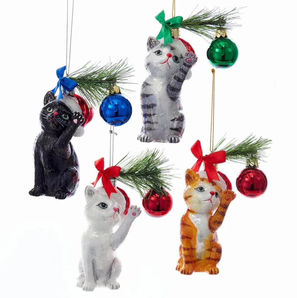 Kurt Adler Glass Baubles*Kurt S. Adler Nyc Nb1141 Noble Gems Glass Xmas Cat 4 Assorted
