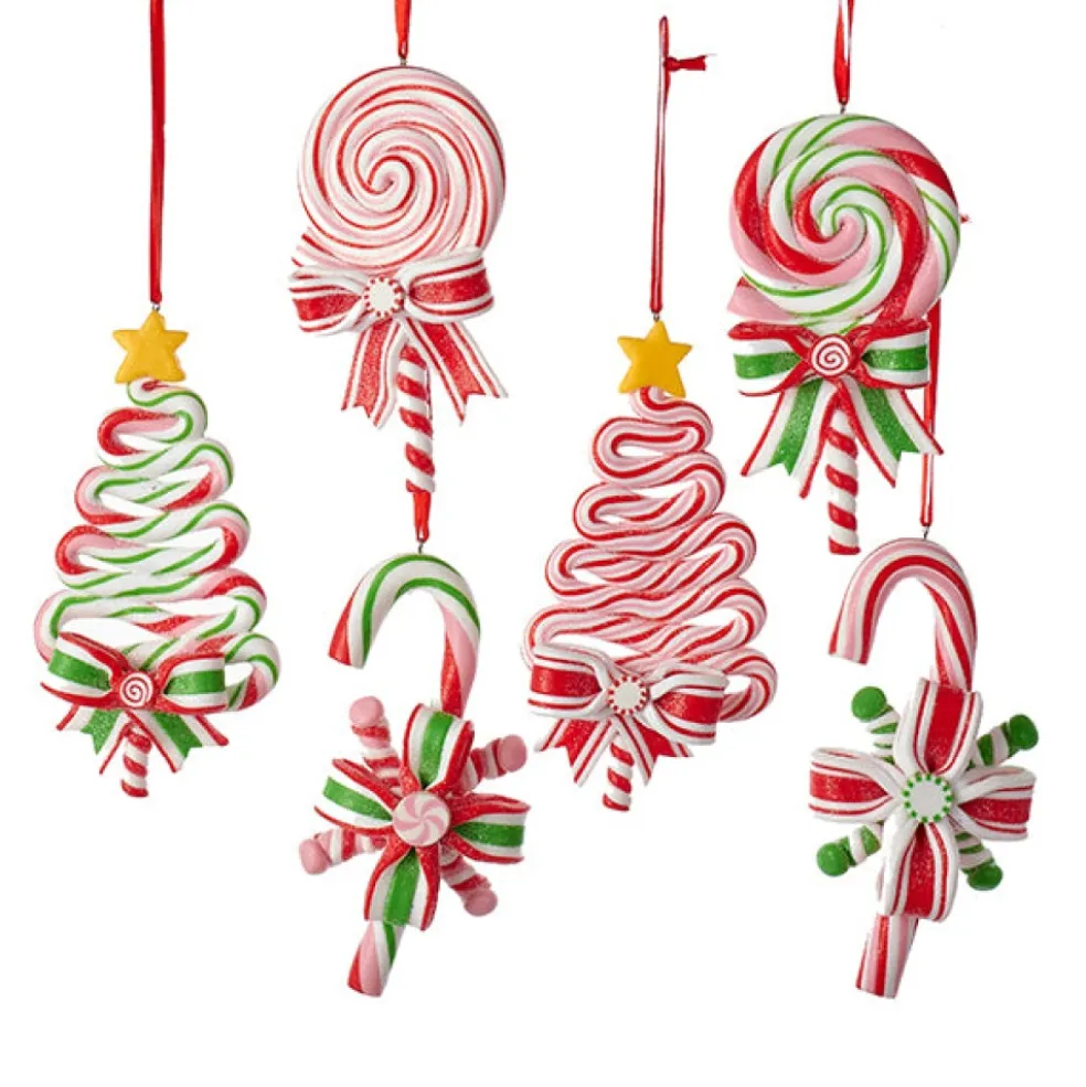 Kurt Adler Christmas Tree*Kurt S. Adler Nyc T2033 Candycane/Tree/Lollipop 6 Assorted
