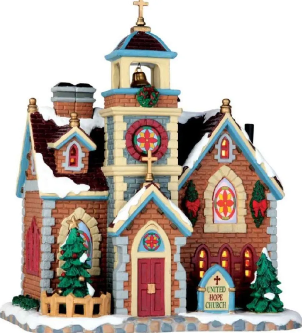 Lemax Christmas Villages* Grace Community Church, B/O Led 65155 Caddington Village