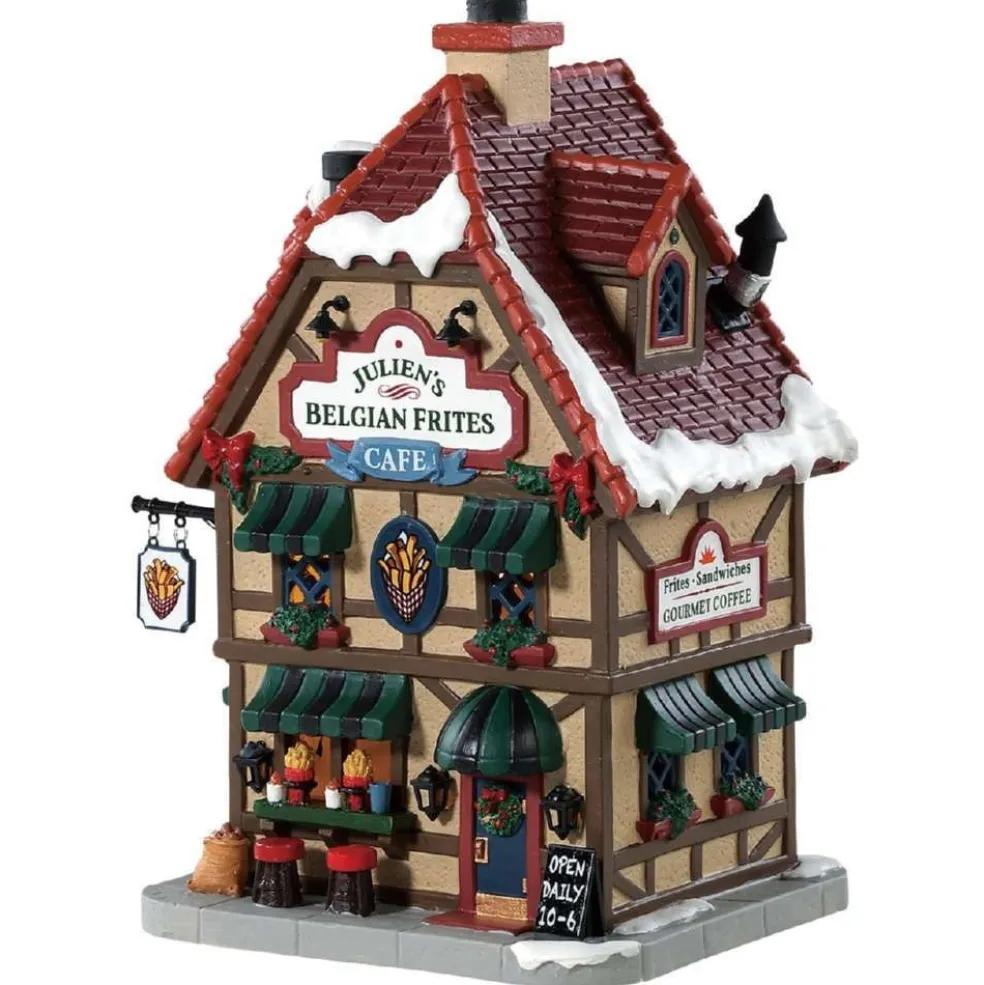Lemax Christmas Villages* Julien's Belgian Frites Cafe, B/O Led 85371 Caddington Village