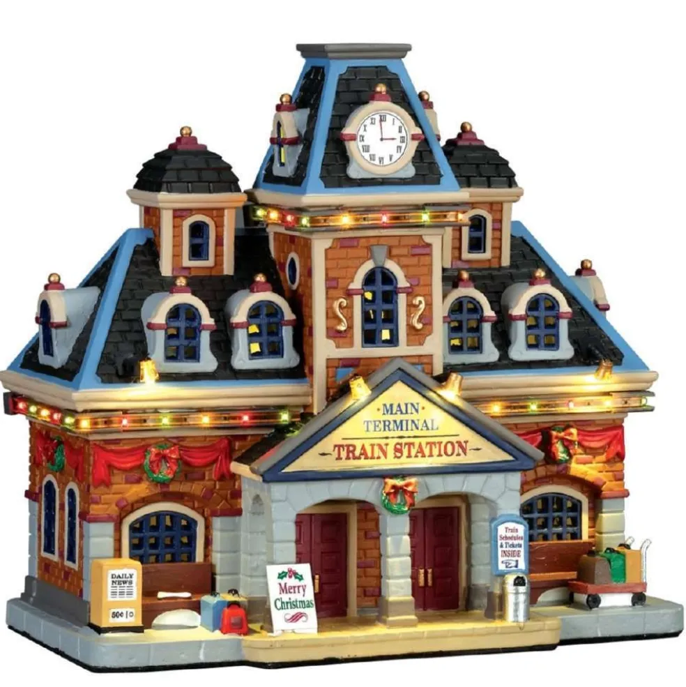 Lemax Christmas Villages* Main Terminal Train Station, With 4.5V Adaptor 75194 Caddington Village