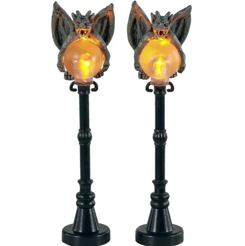 Lemax Halloween Villages* Village 2021 Gargoyle Lamp Post, Set Of 2 14829