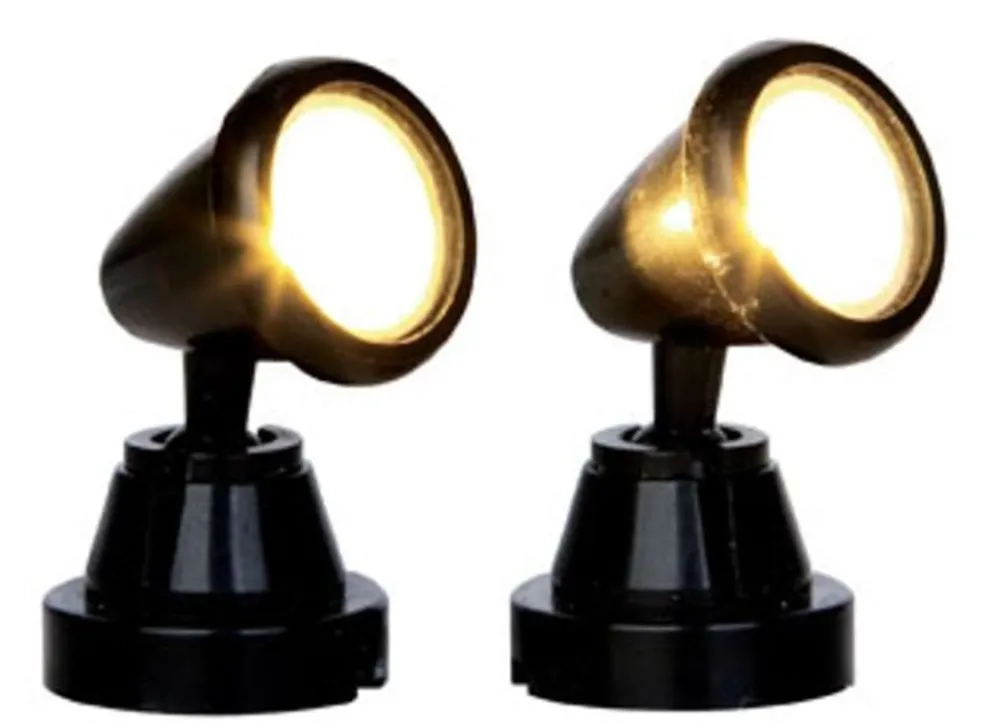 Lemax Christmas Villages* Village 44756 Round Spot Light, Set Of 2, B/O (4.5V) 44756