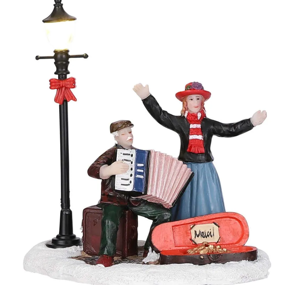 Luville Christmas Villages* Collectables Chansons With Accordionist Battery Operated 1084836