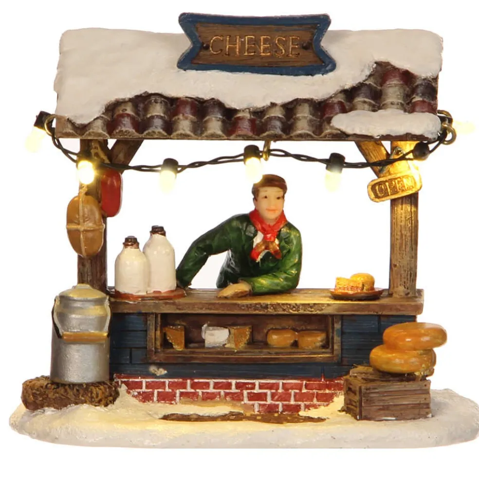 Luville Christmas Villages* Collectables Cheese Market Battery Operated 1031289