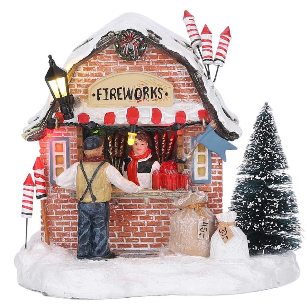 Luville Christmas Villages* Collectables Fireworks Seller Battery Operated 1084803