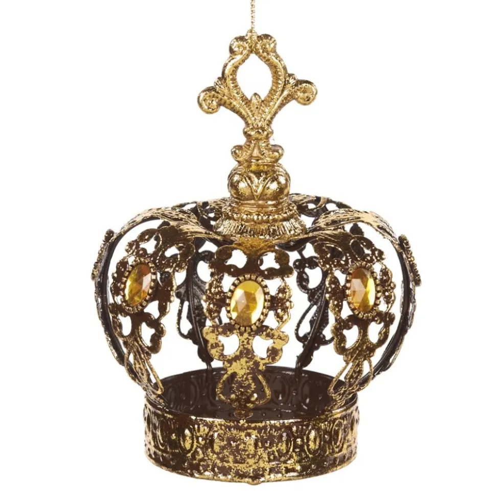 Goodwill Christmas Tree*Metal Jewel Crown Ornament Tr 27178